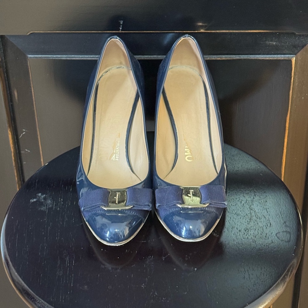 Salvatore Ferragamo Dark Blue Pump Heels